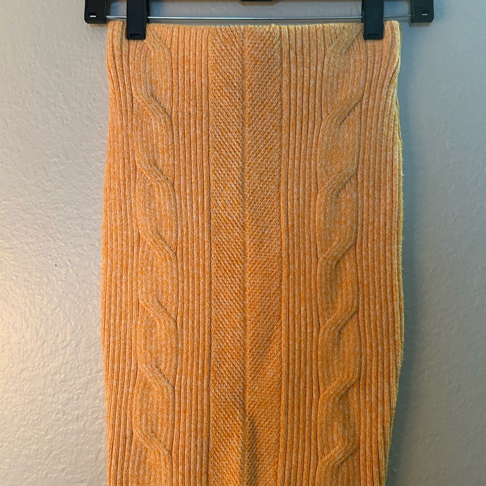 Express Cable Knit Skirt in Warm Tan